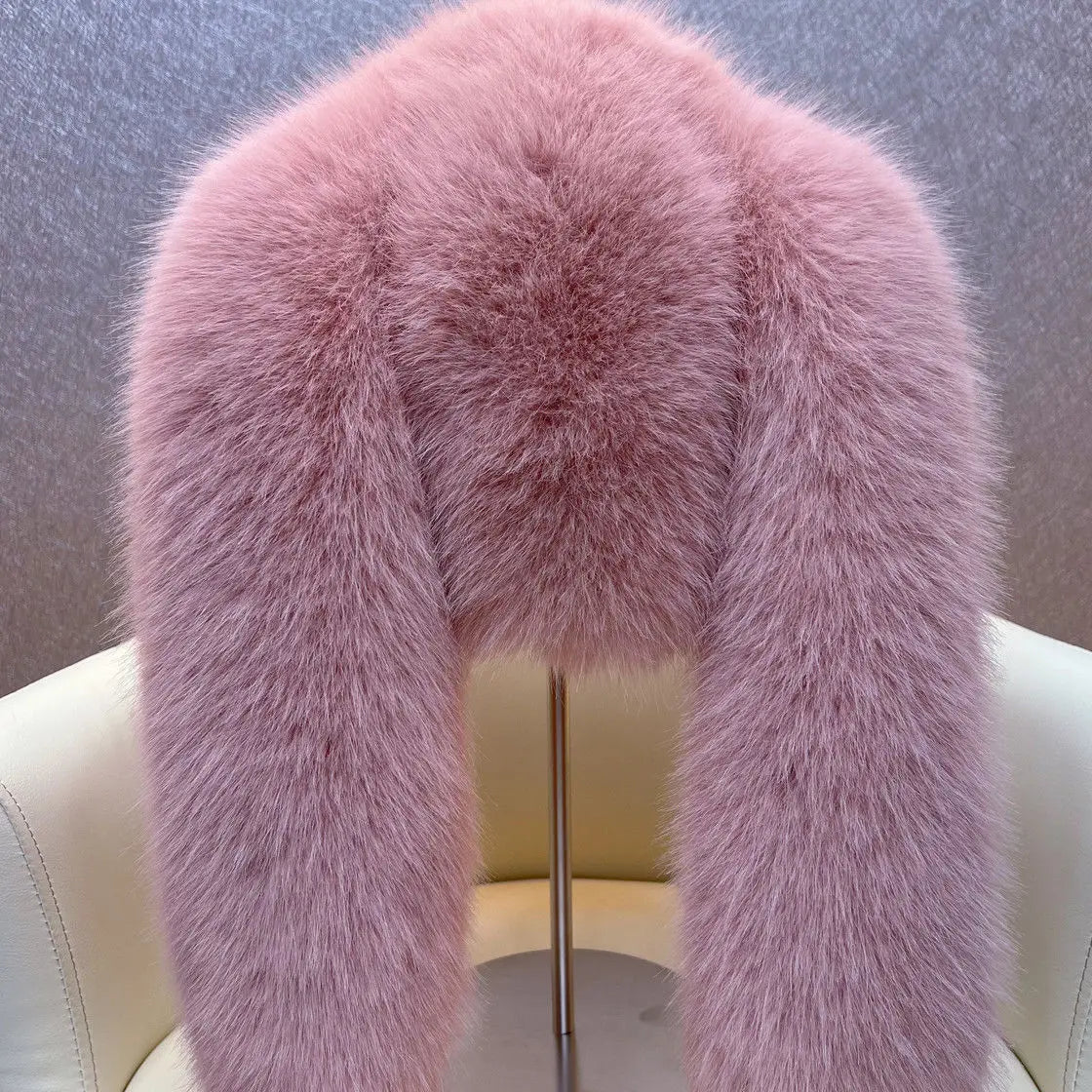 Faux Fur Long Ears Bucket Cap