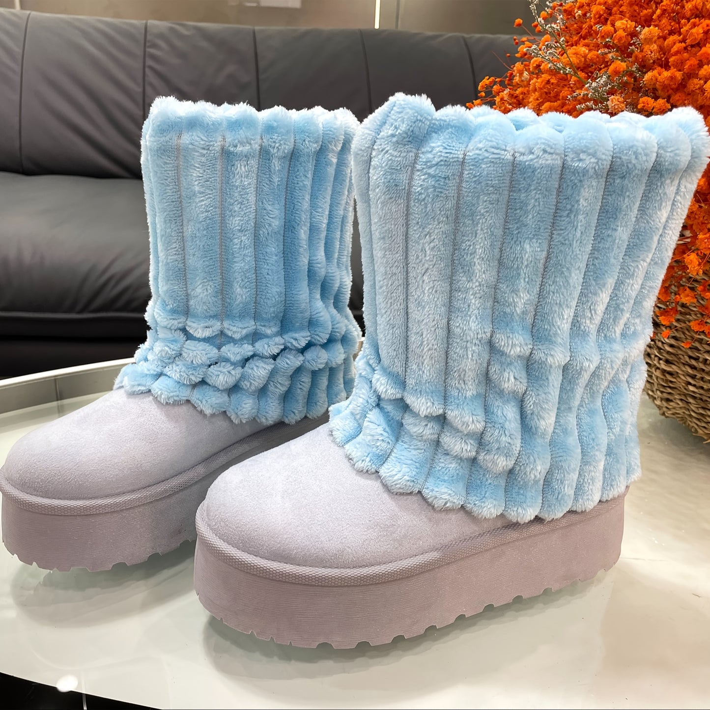 Snow Boots For Women Genuine Suede Leather