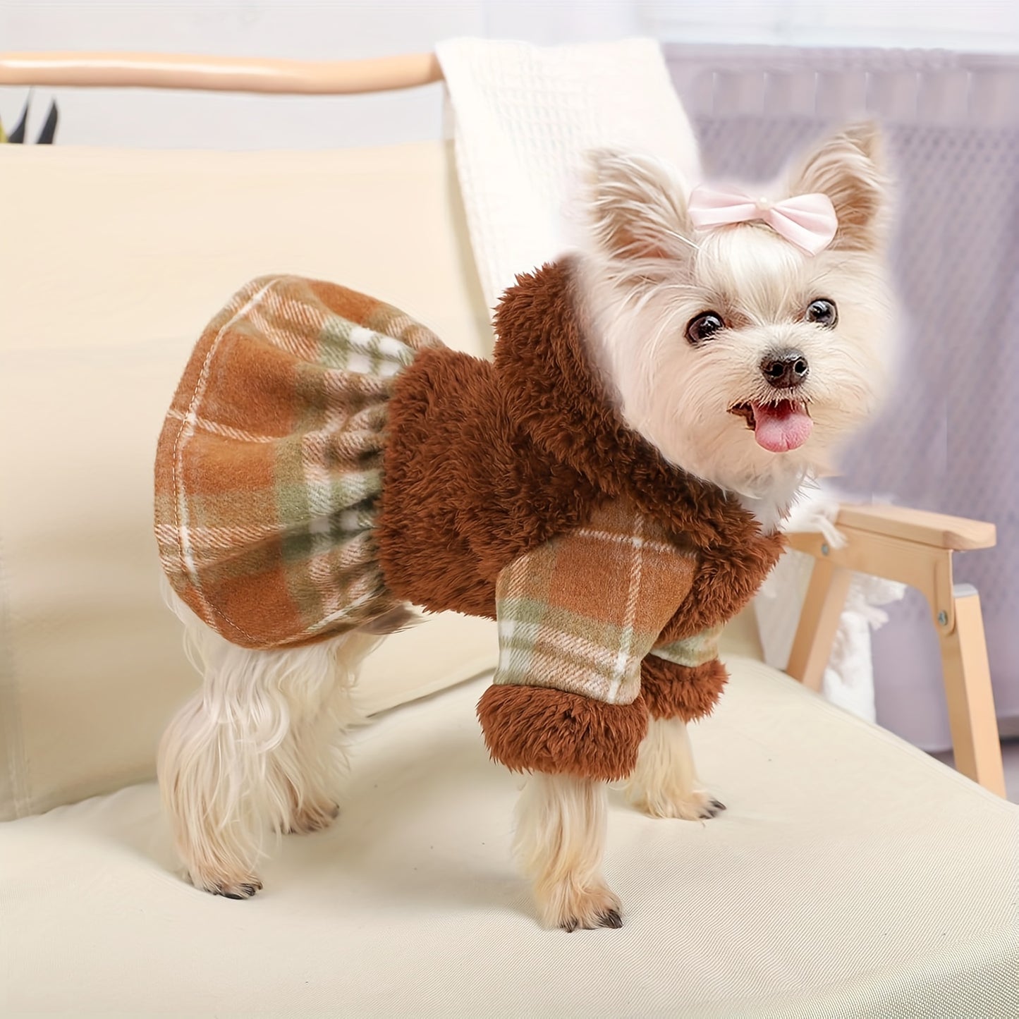 Pet Plaid Dog Dress,