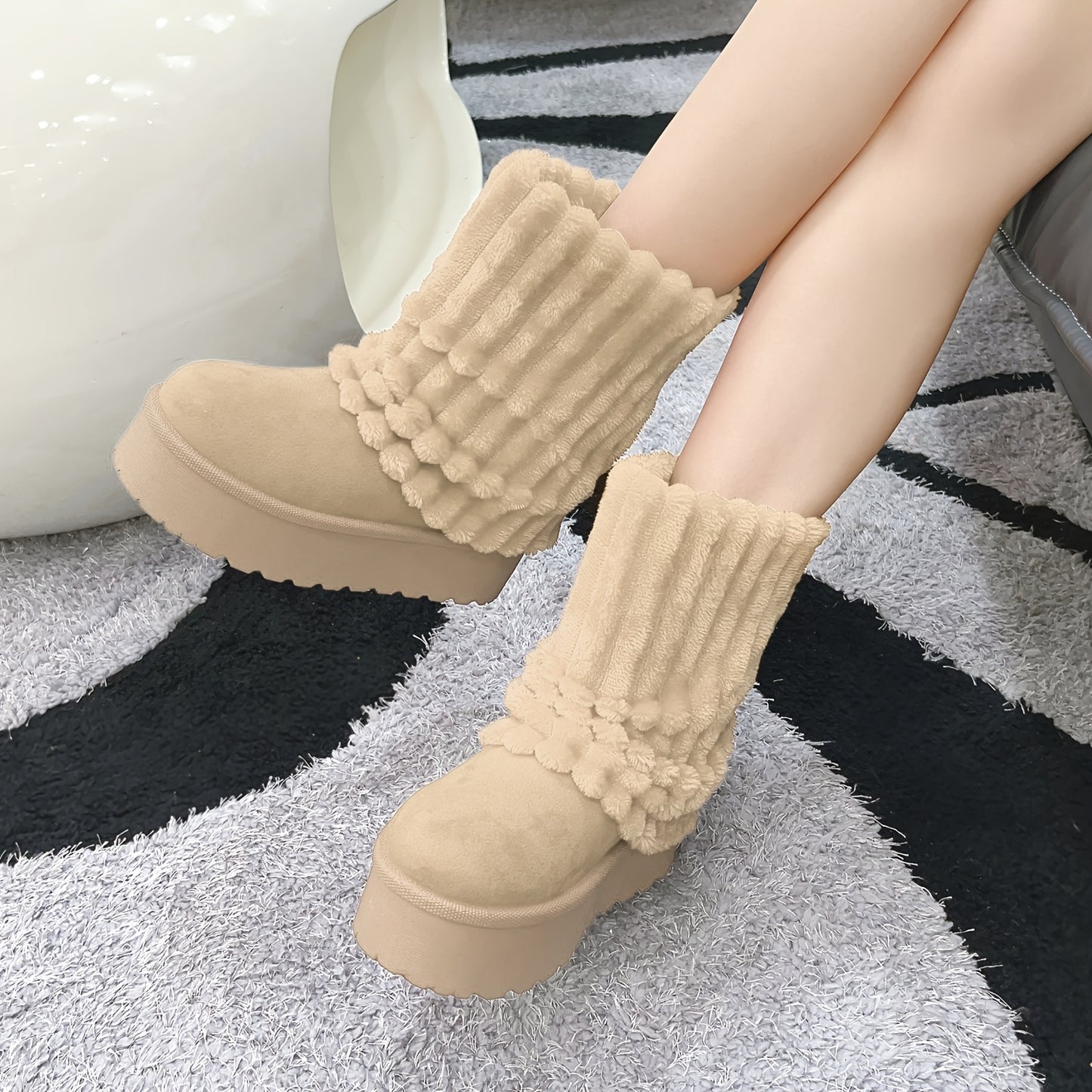 Snow Boots For Women Genuine Suede Leather