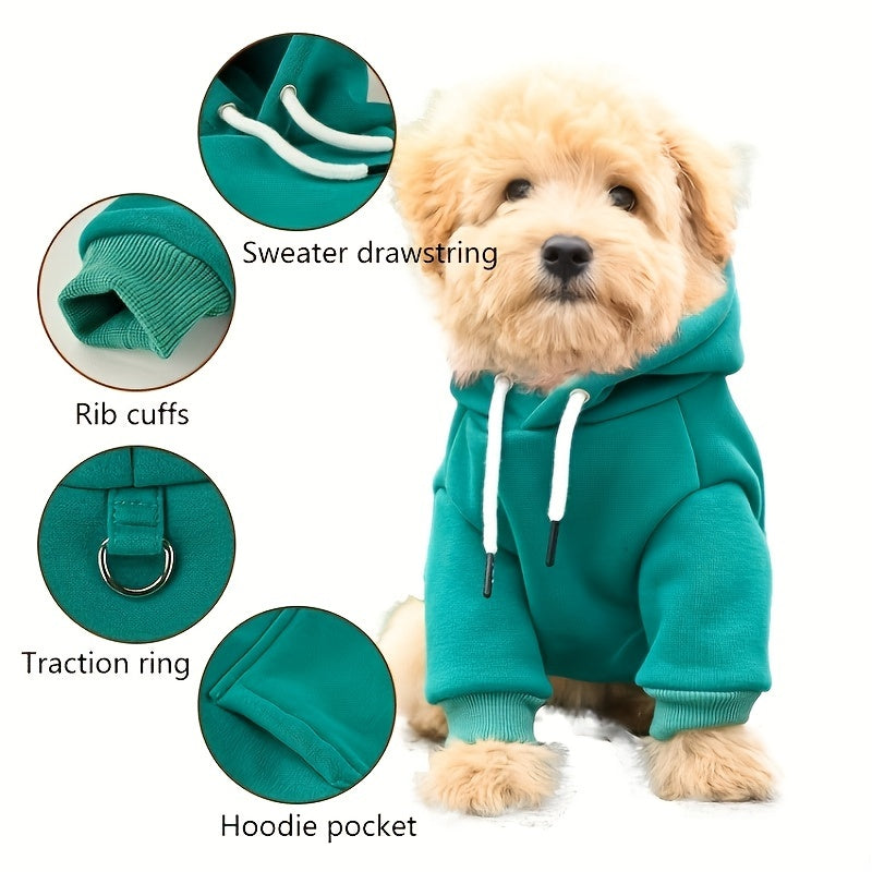 New Dog Hoodie, Pet Sweatshirt With Pocket In The Back,