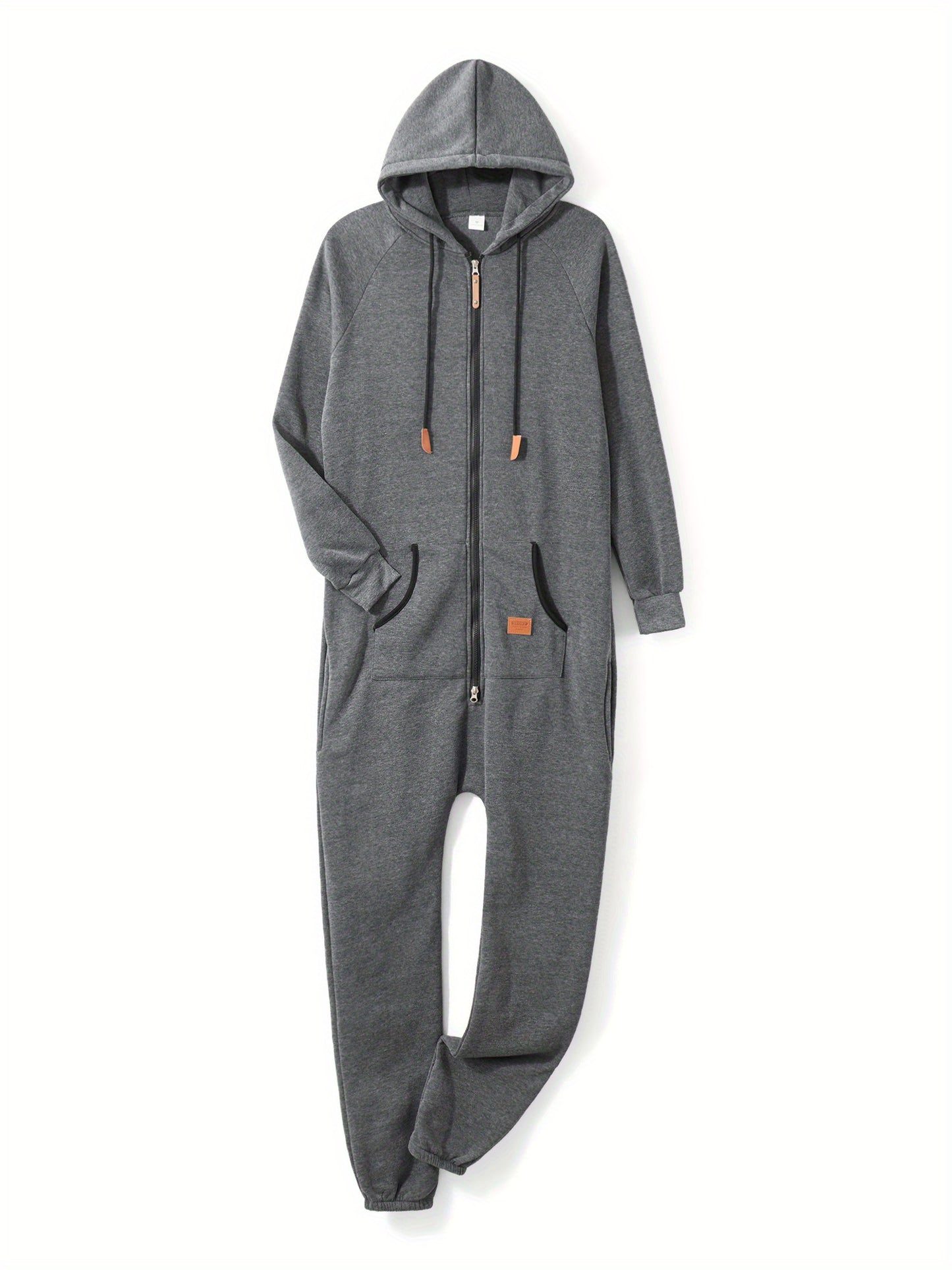 Men's Hooded Fleece Lining Jumpsuit