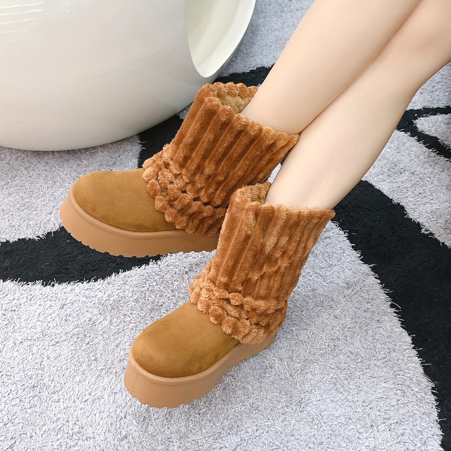 Snow Boots For Women Genuine Suede Leather