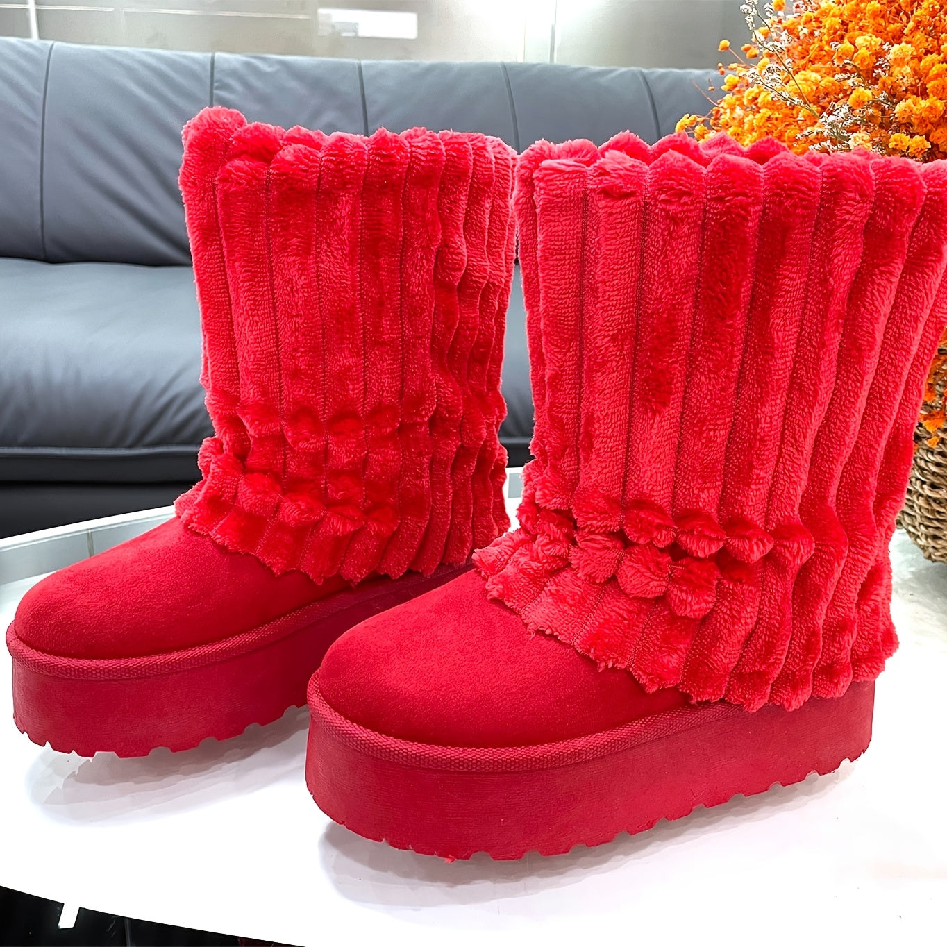 Snow Boots For Women Genuine Suede Leather