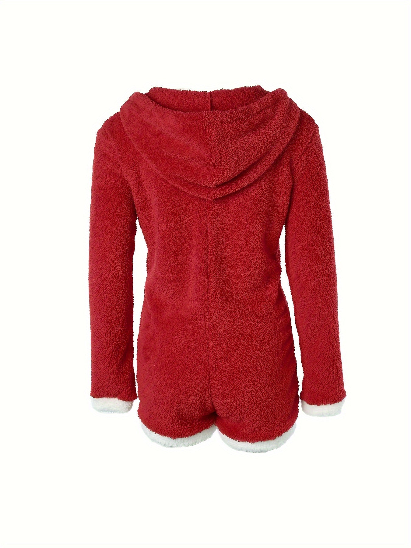 Fuzzy Claus Hooded Romper,