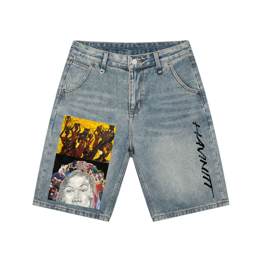 Men's Vintage Wash Denim Shorts
