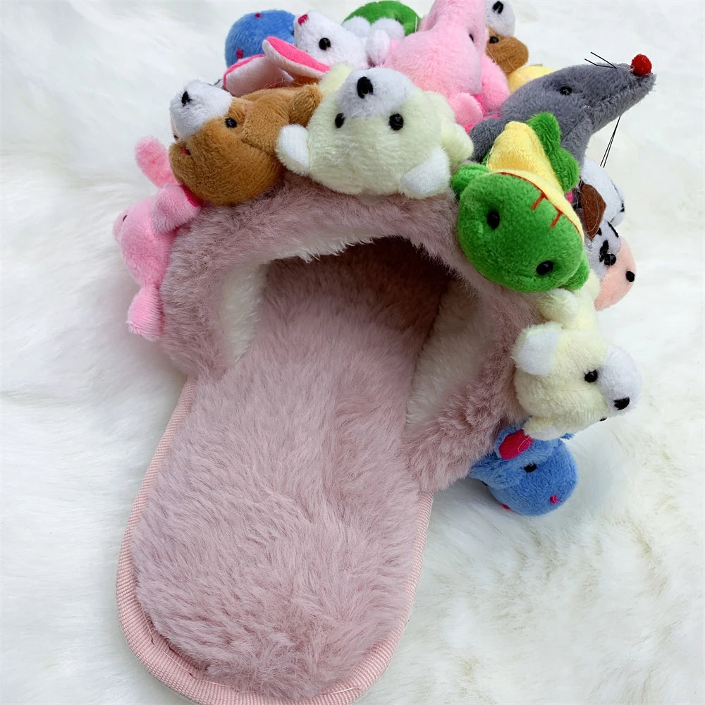 Teddy Bear Slides Plush Pantuflas