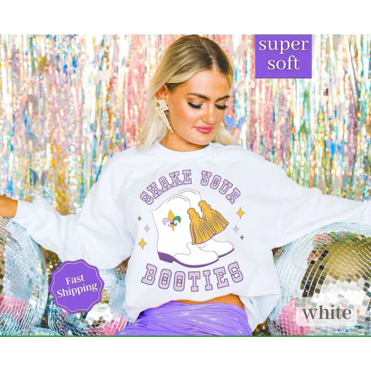 Shake Your Bootie Mardi Gras Sweatshirt