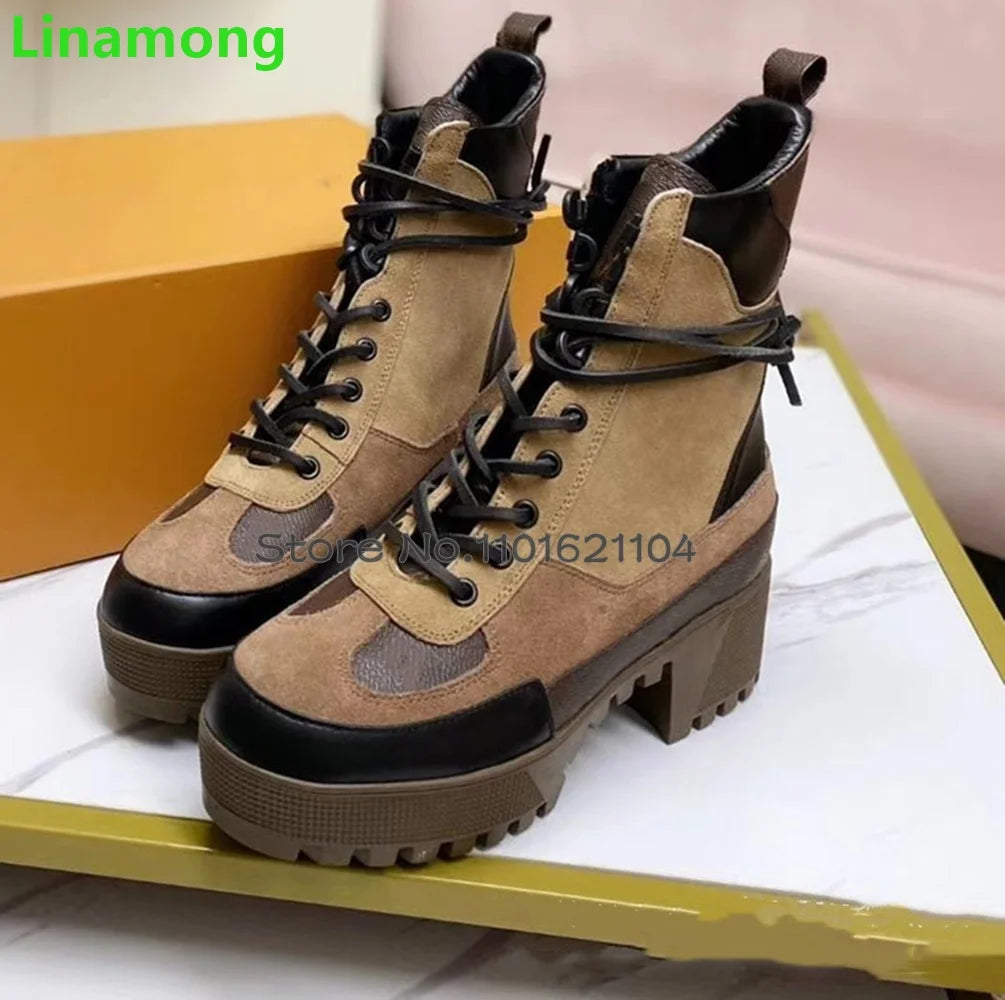 Sole Square Lace-up Boots