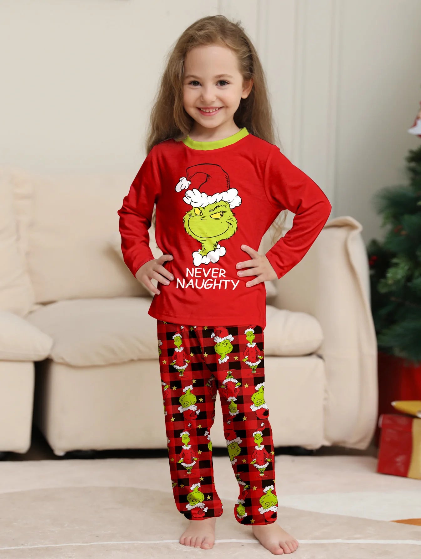 Christmas Family Matching Pajamas Set Little Monster Print Parent-child Outfits