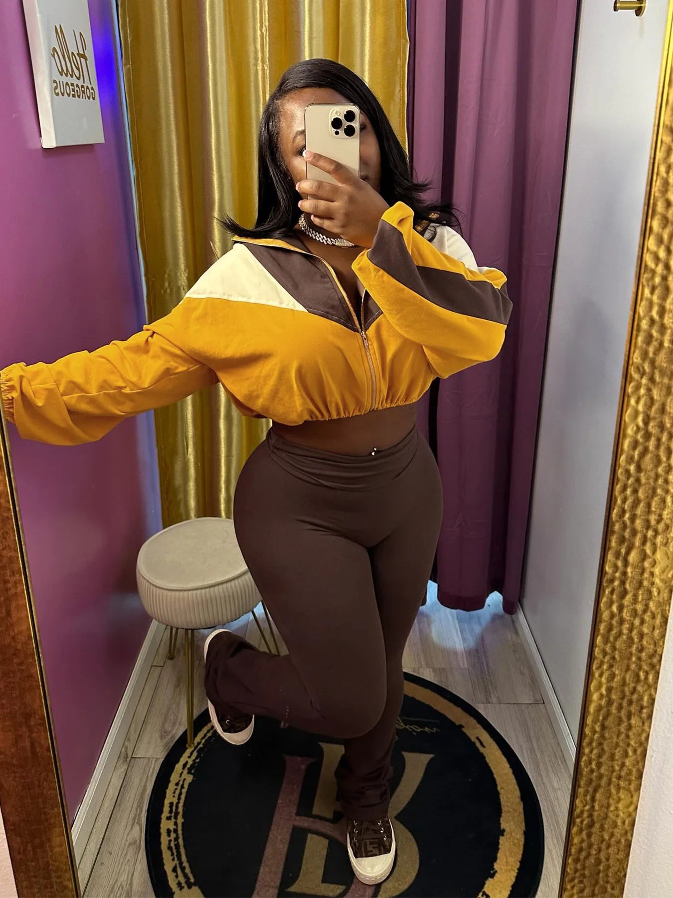 Crop Banga Jackets Tops 2 Piece Pant Set