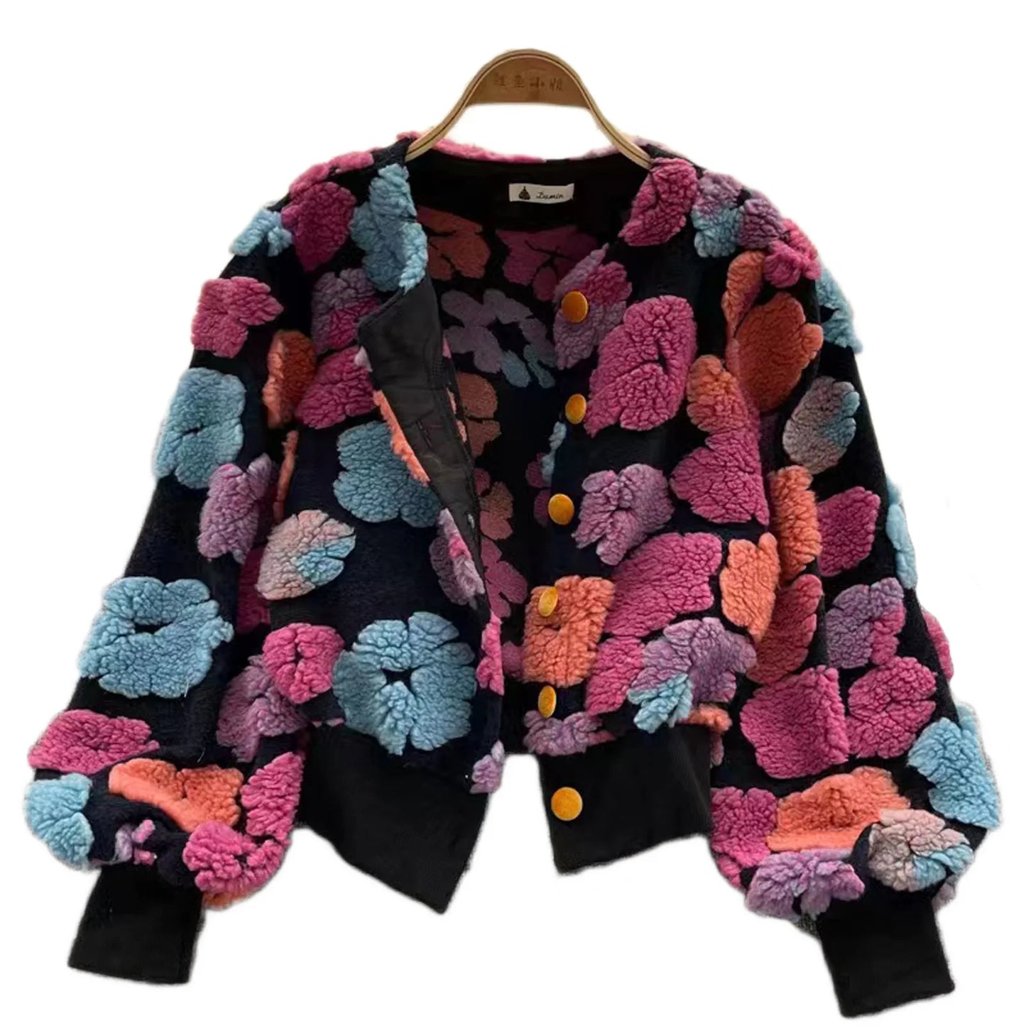 Winter Banga 3D Flower Bomber Jacket