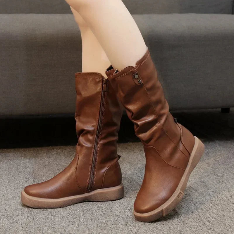 Modern Boots Zippers Casual Platform