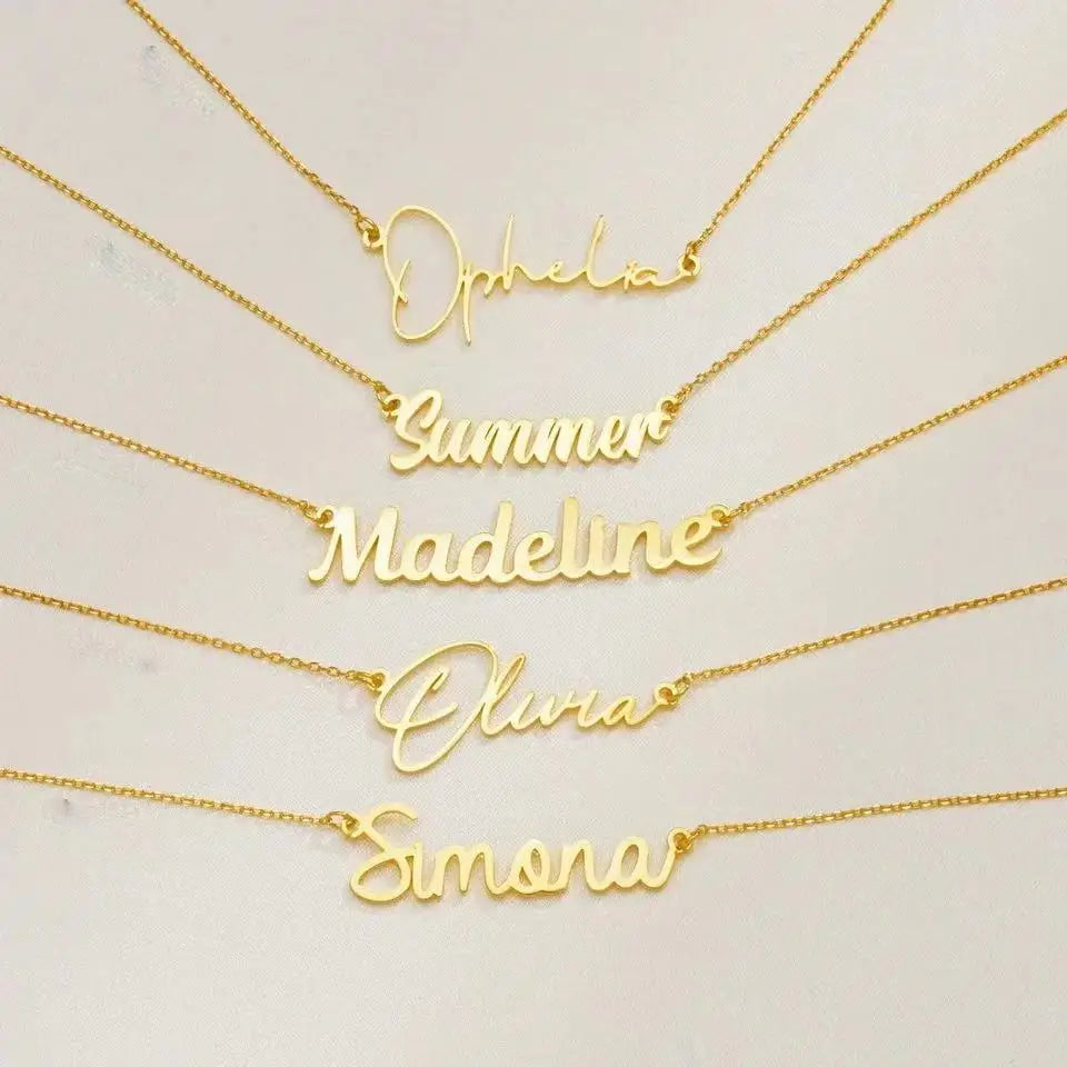 Customized Name Letter Necklace Personalized Stainless Steel Simple Pendant Clavicle Chain Women's Jewelry Gift