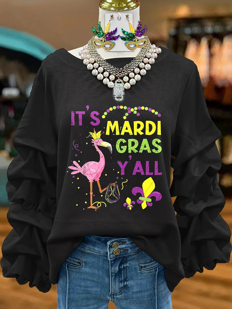 American Mardi Gras Pleated Sweatshirts