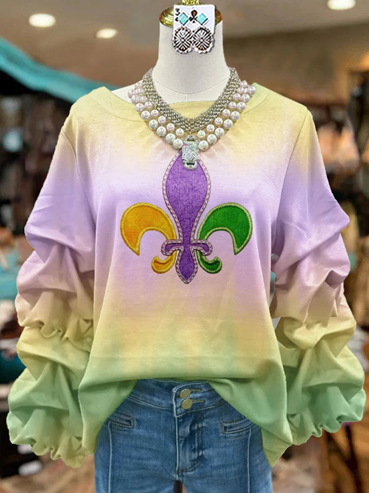 Classic Contrast Mardi Gras Sweatshirt