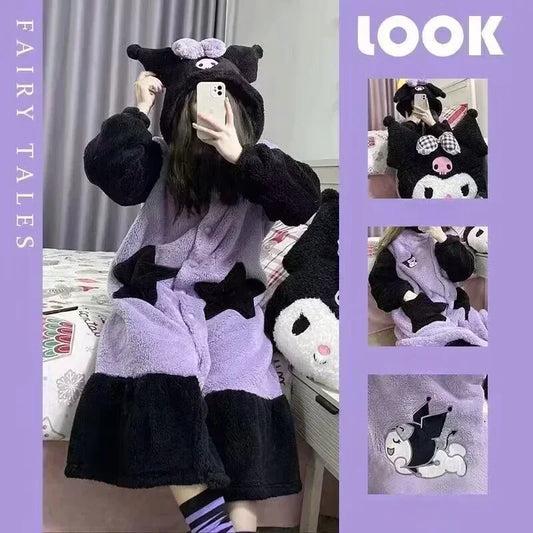 Sanrio Anime Kuromi Winter Pajamas