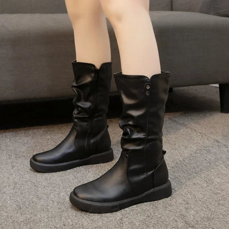 Modern Boots Zippers Casual Platform