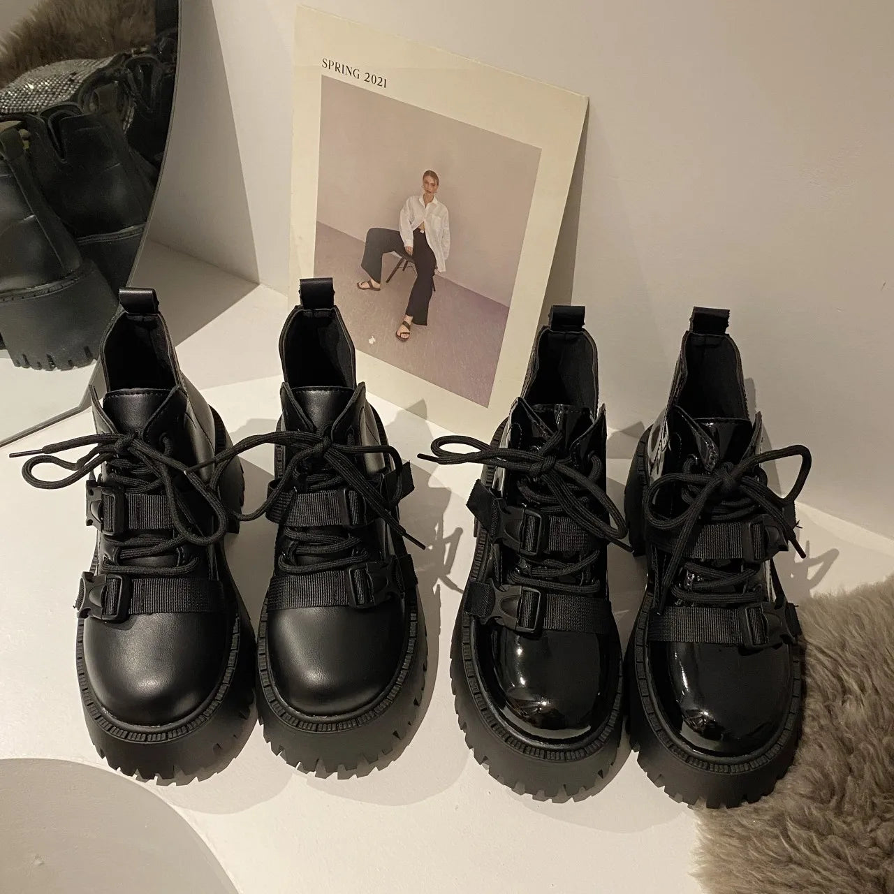 Black Martens  British Banga booties