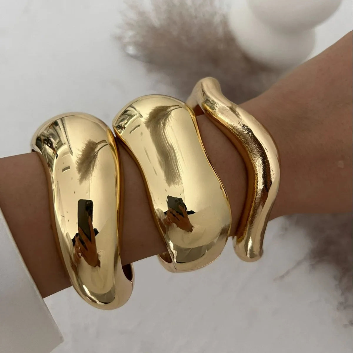 DIEZI Vintage Wide Cuff Bangles Hip Hop