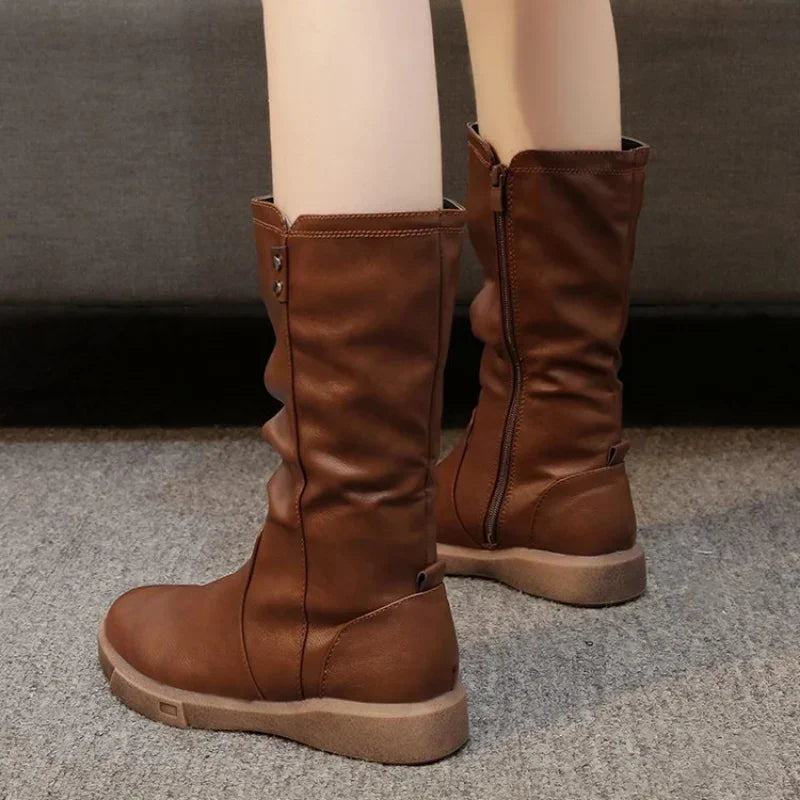 Modern Boots Zippers Casual Platform