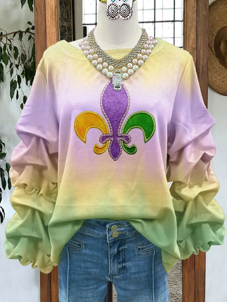 Classic Contrast Mardi Gras Sweatshirt