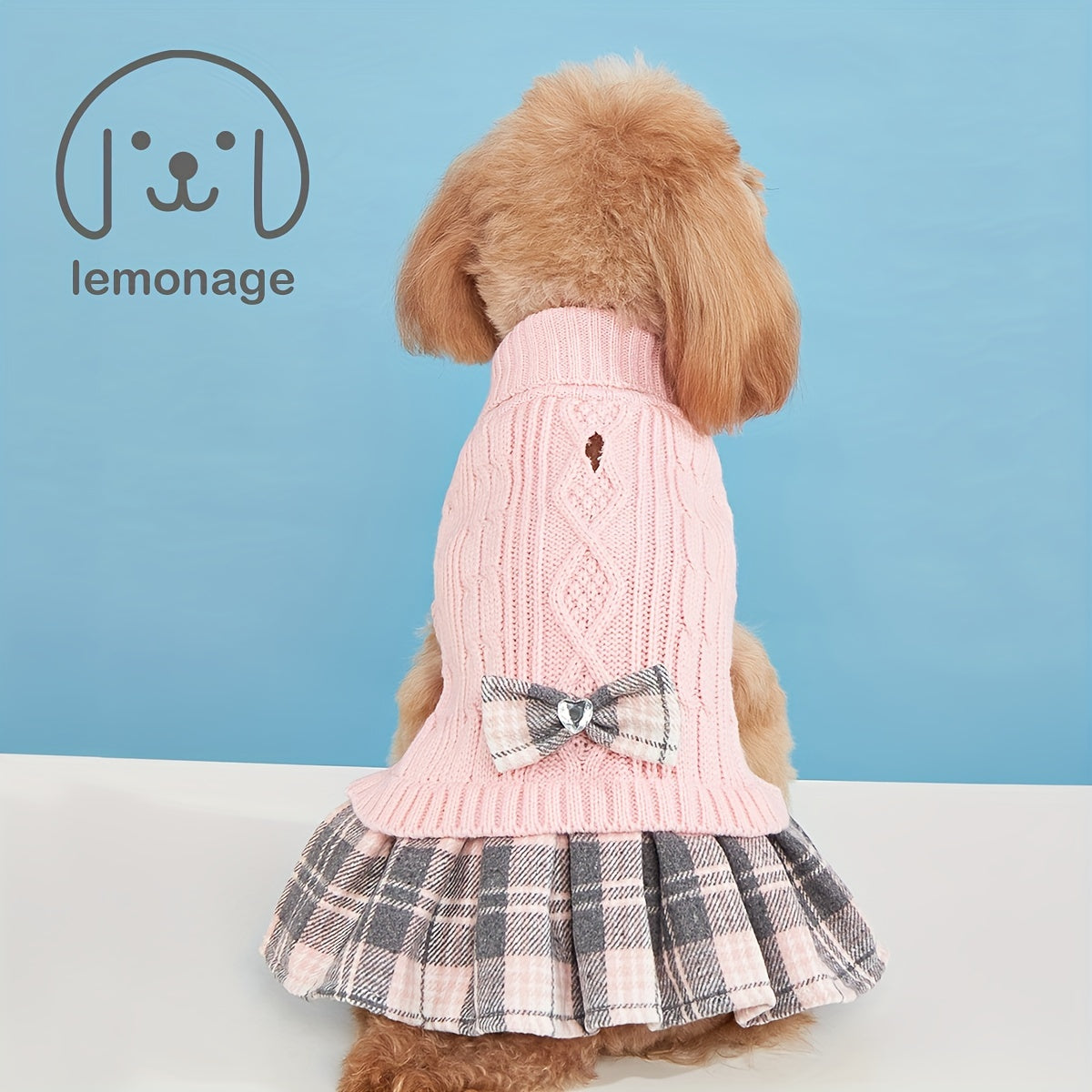 Cozy Knit Turtleneck Dog Sweater Dress