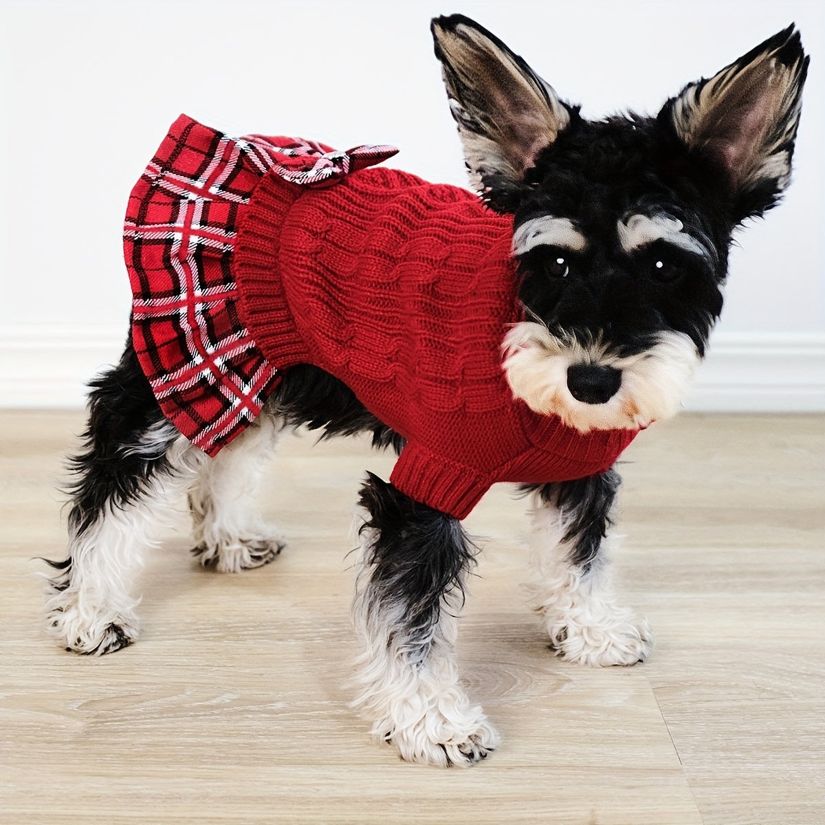 Cozy Knit Turtleneck Dog Sweater Dress