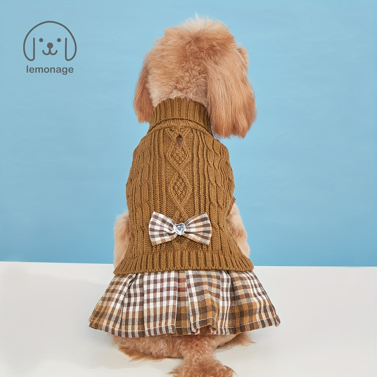 Cozy Knit Turtleneck Dog Sweater Dress